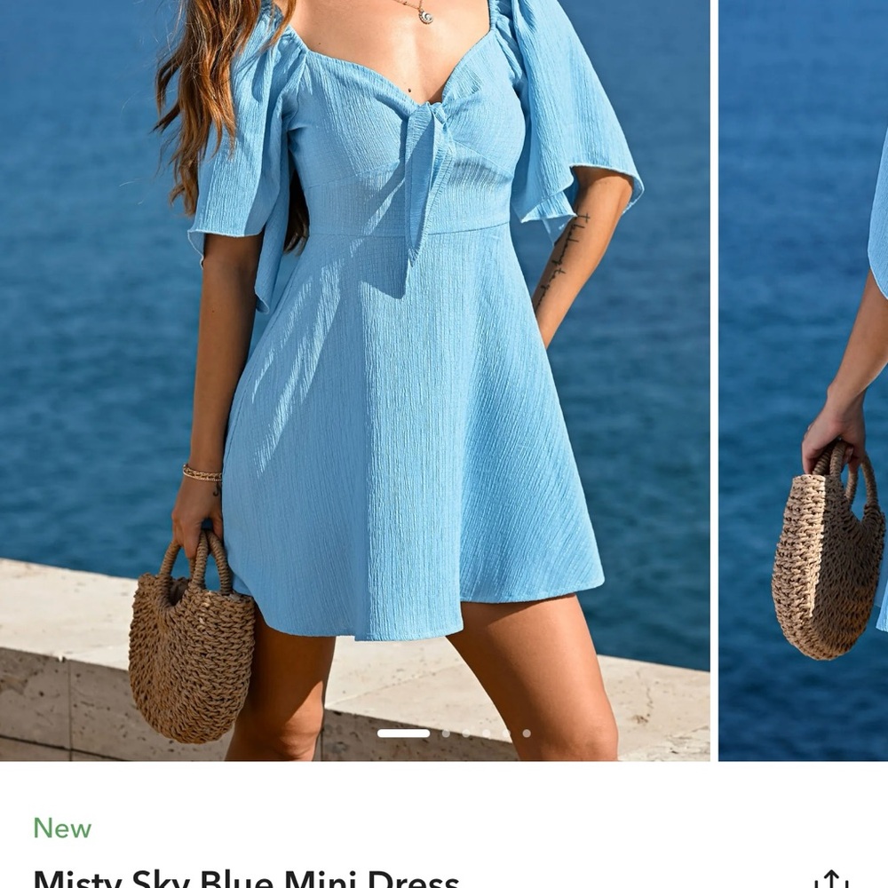 Cupshe Blue Flutter Sleeve Sundress